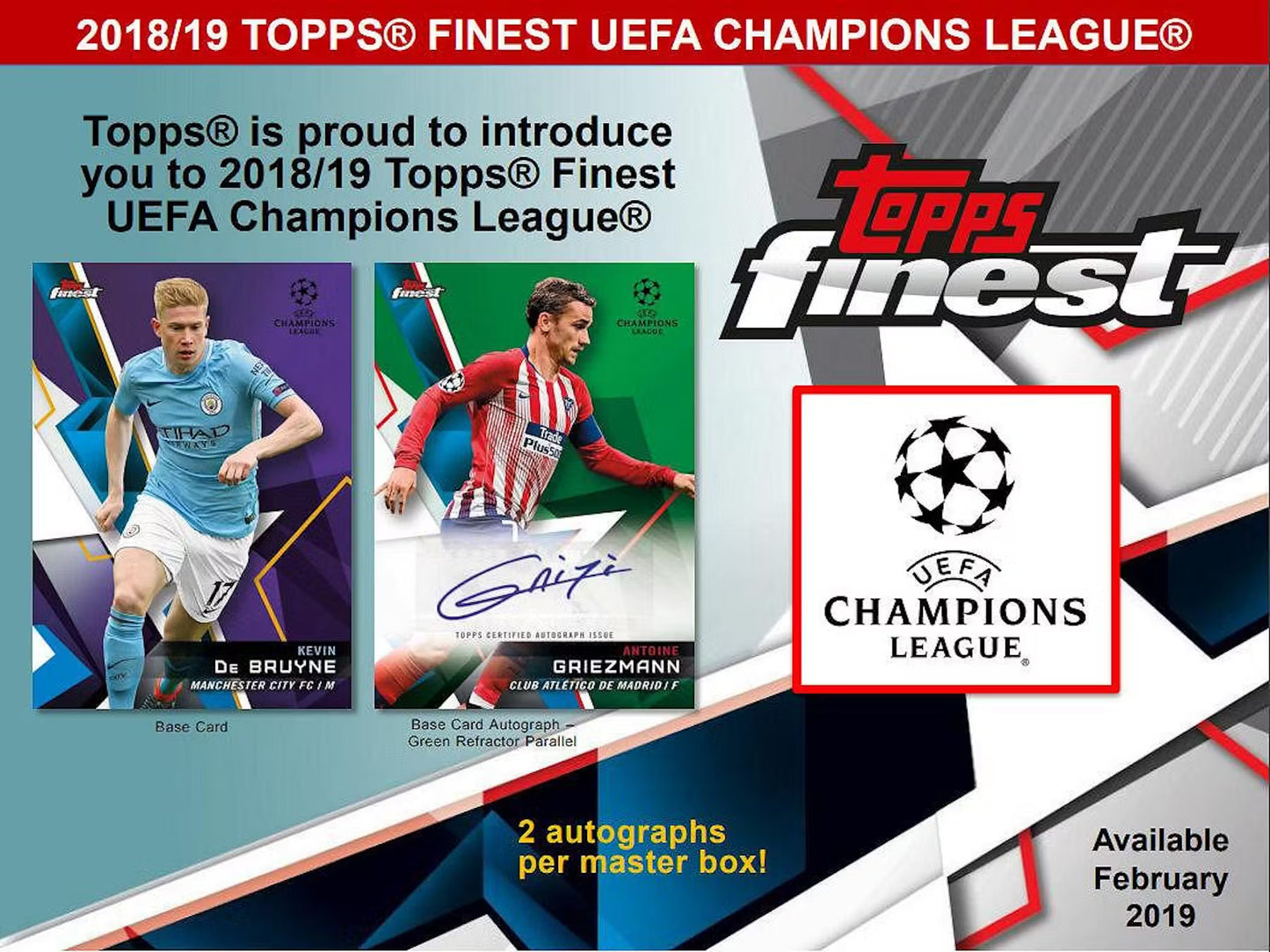 2018/19 Topps Finest UEFA Champions League Soccer Hobby Box