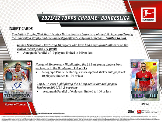 Topps 2021/22 Chrome Bundesliga Soccer Hobby Box