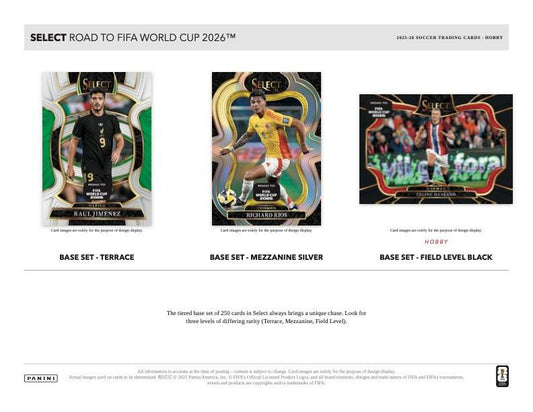 2025/26 Panini Select Road To FIFA World Cup 2026 Soccer Hobby Box - Pre order