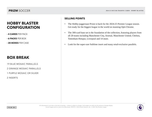 2024/25 Panini Prizm Premier League EPL Soccer Blaster Box