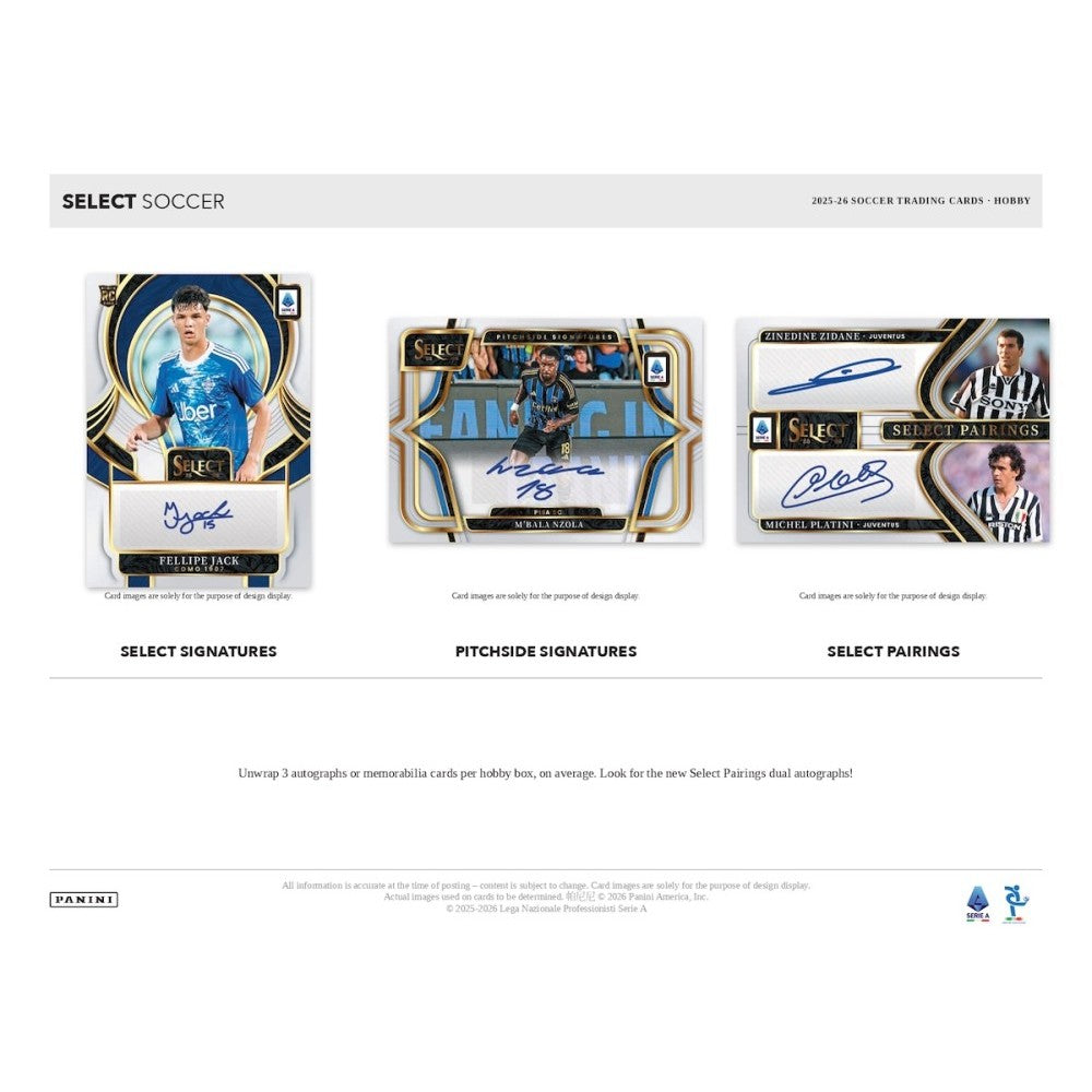 2025-26 Panini Select Serie A Soccer Hobby Box - Pre Order