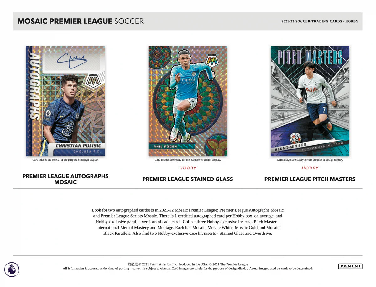 Panini Mosaic EPL Premier League Hobby Box Soccer 2021/22 Hobby Box