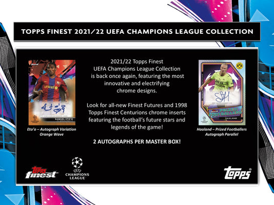 Topps UEFA Champions League Finest Hobby Box 2021/22 Hobby Box - Sell Sheet Page 1