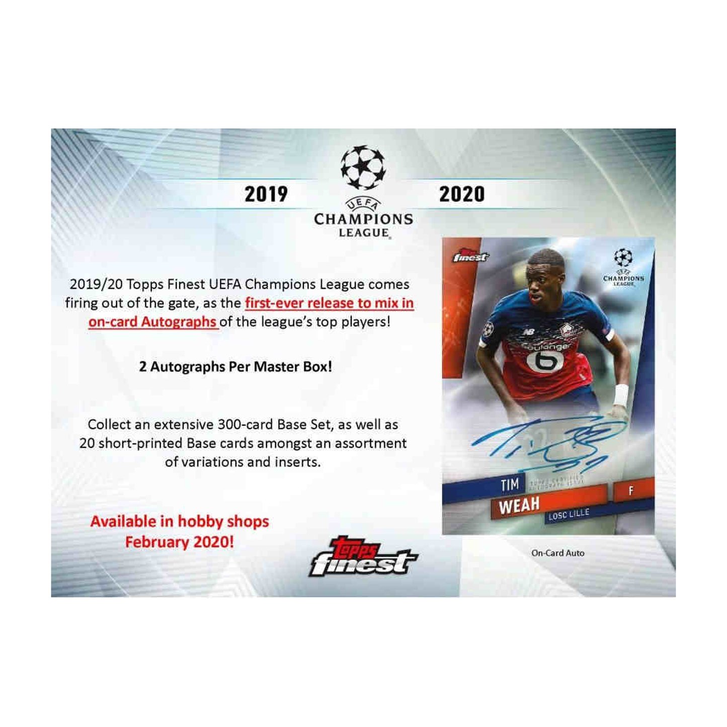 Topps Finest UEFA Champions League Soccer 2019/20 Hobby Box