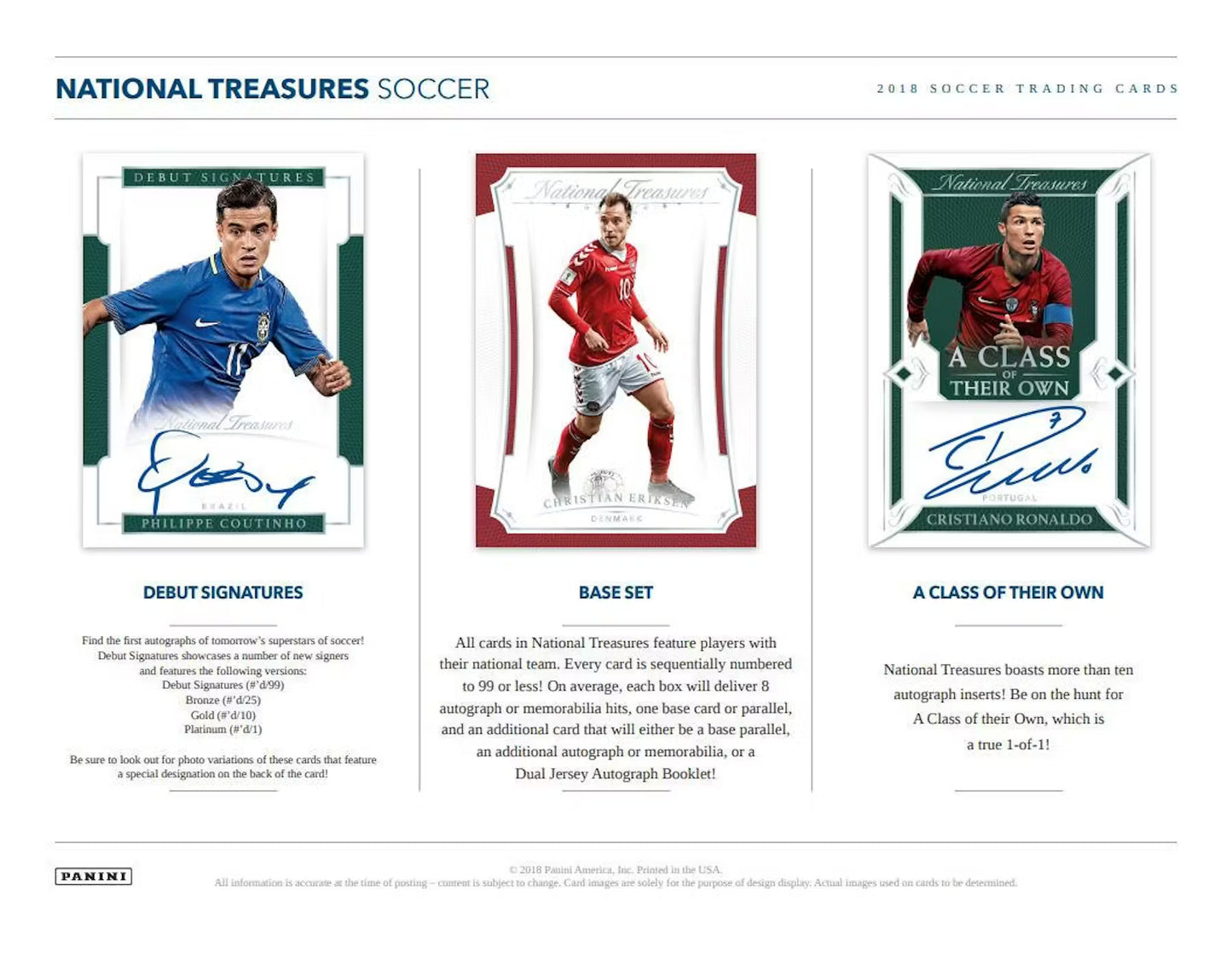 Panini National Treasures Soccer 2018 Hobby Box