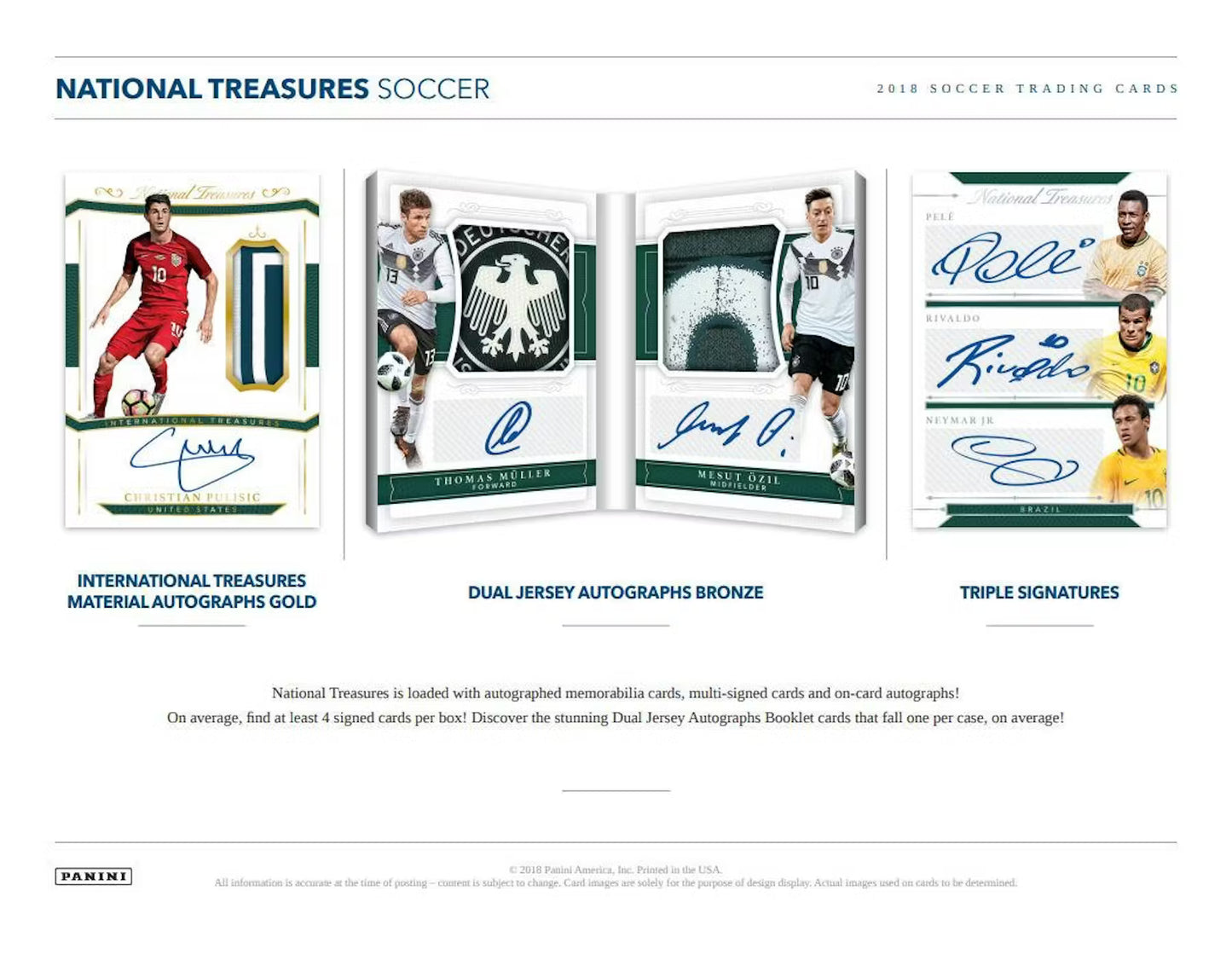 Panini National Treasures Soccer 2018 Hobby Box