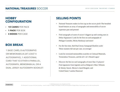 Panini National Treasures Soccer 2018 Hobby Box