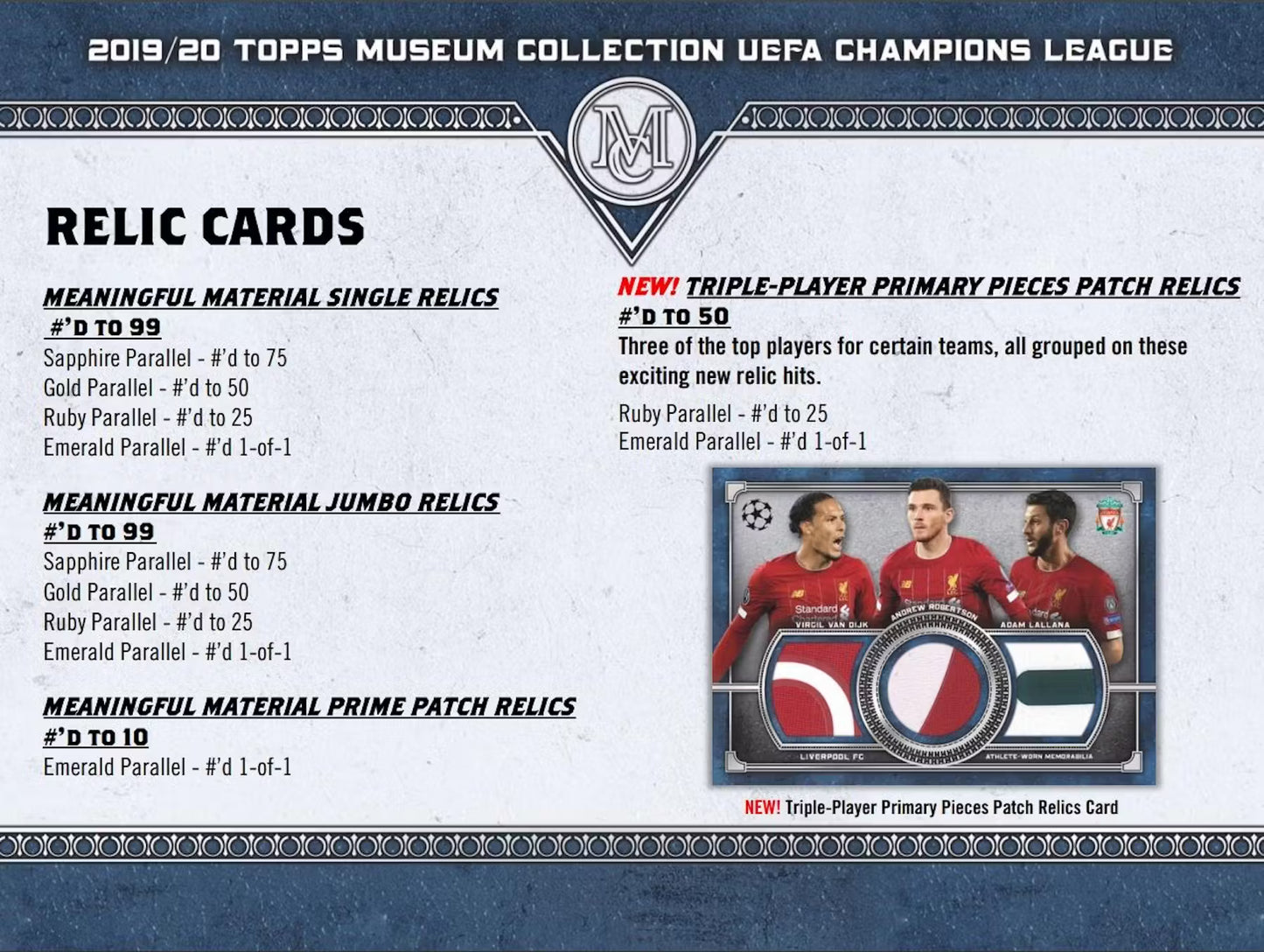2019/20 Topps UEFA Champions League Museum Collection Soccer Hobby Box