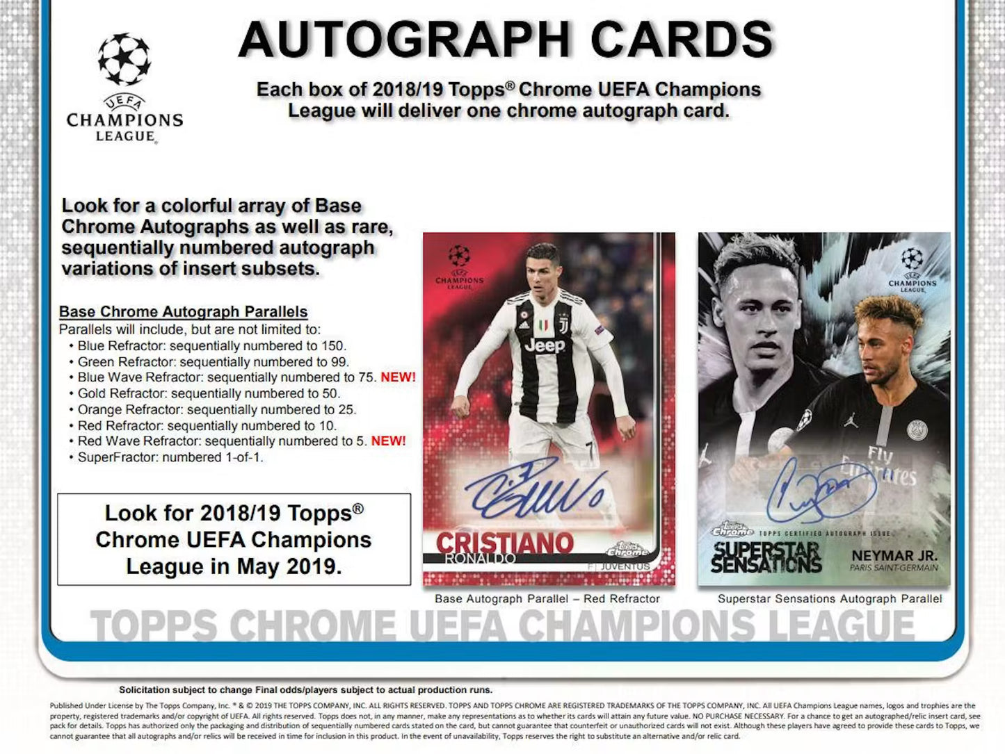 Topps Chrome UEFA Champions League Soccer 2018/19 Hobby Box