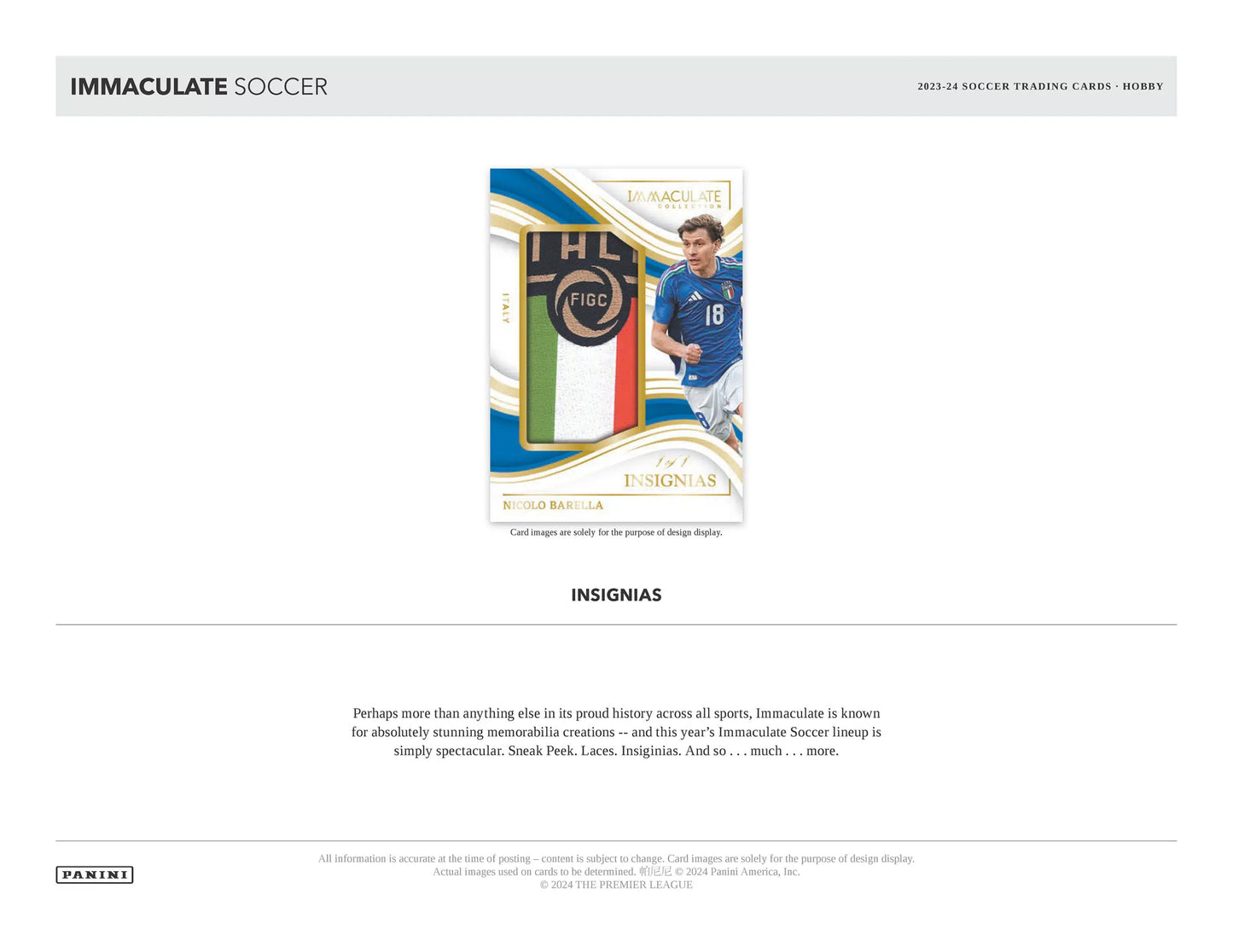 Étui de football Panini Immaculate 2023/24 - Précommande