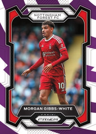 Panini Prizm Premier League 2023/24 – Morgan Gibbs-White purple and white striped card