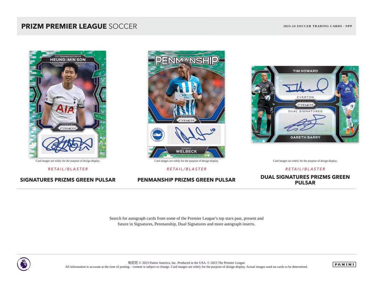 Panini Prizm Premier League Soccer 2023/24 – insert and autograph card previews