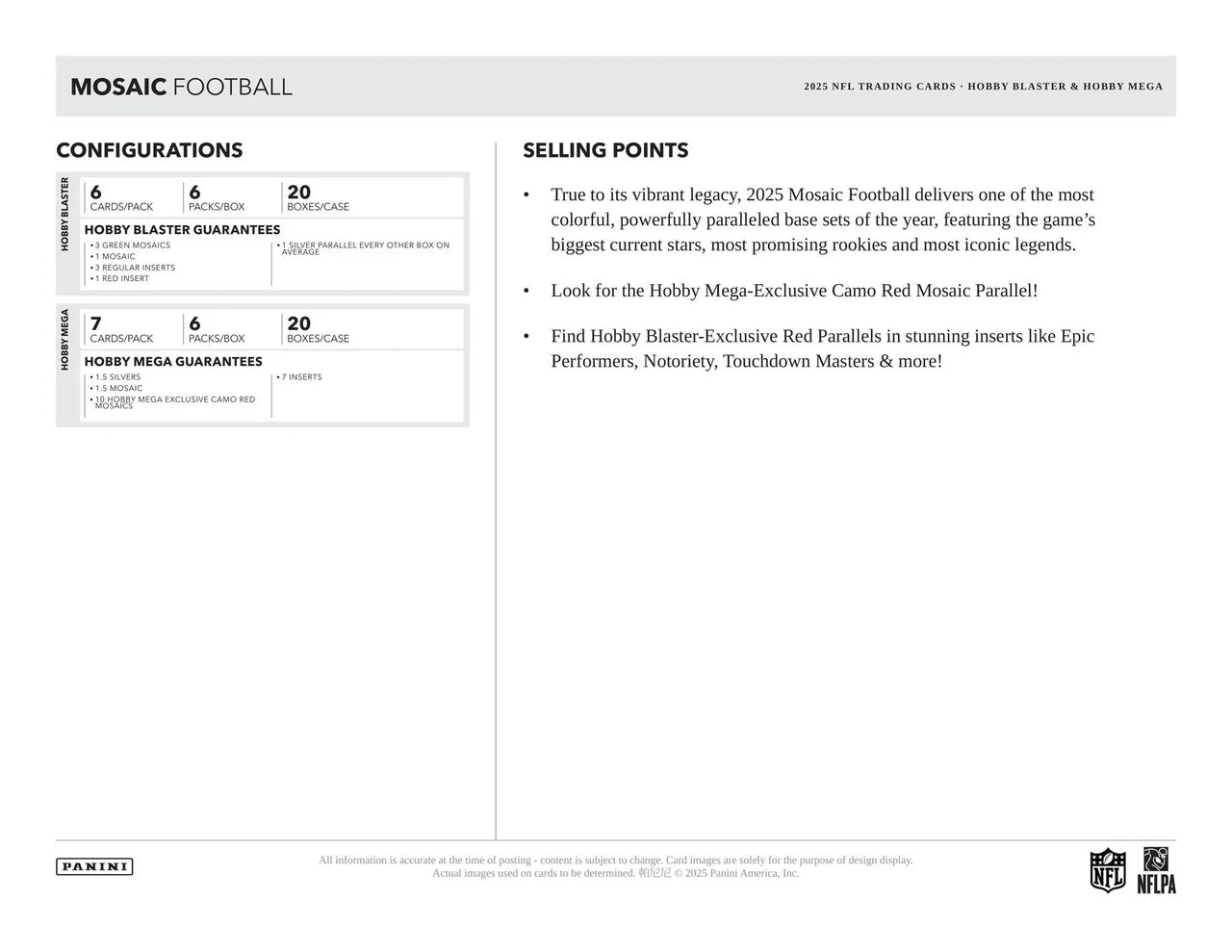 2025 Panini Mosaic Football Hobby Mega Box