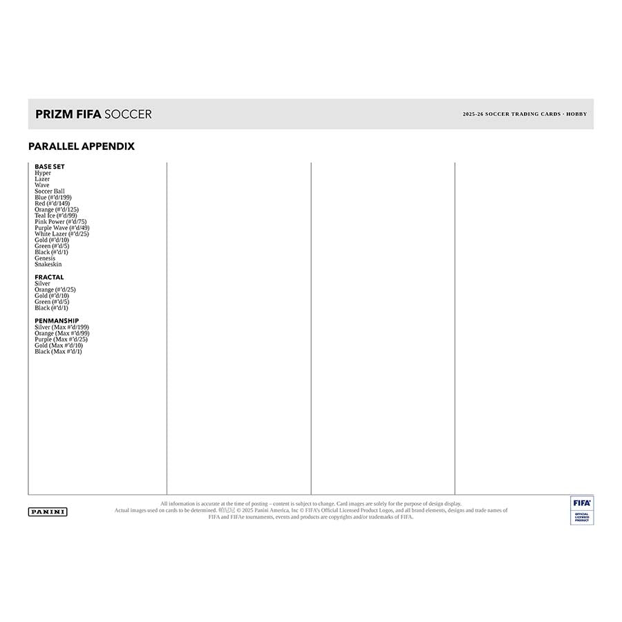 Panini Prizm Trading Card Box 2025/26 Hobby Case