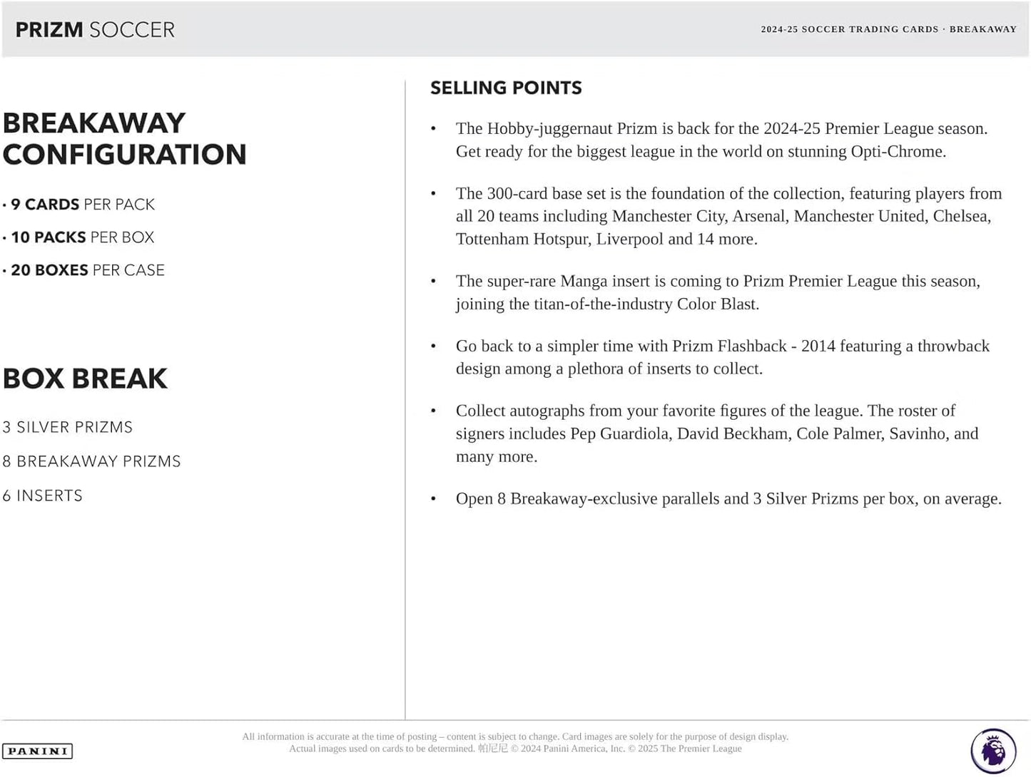 Panini Prizm Premier League 2024/25 Breakaway Box