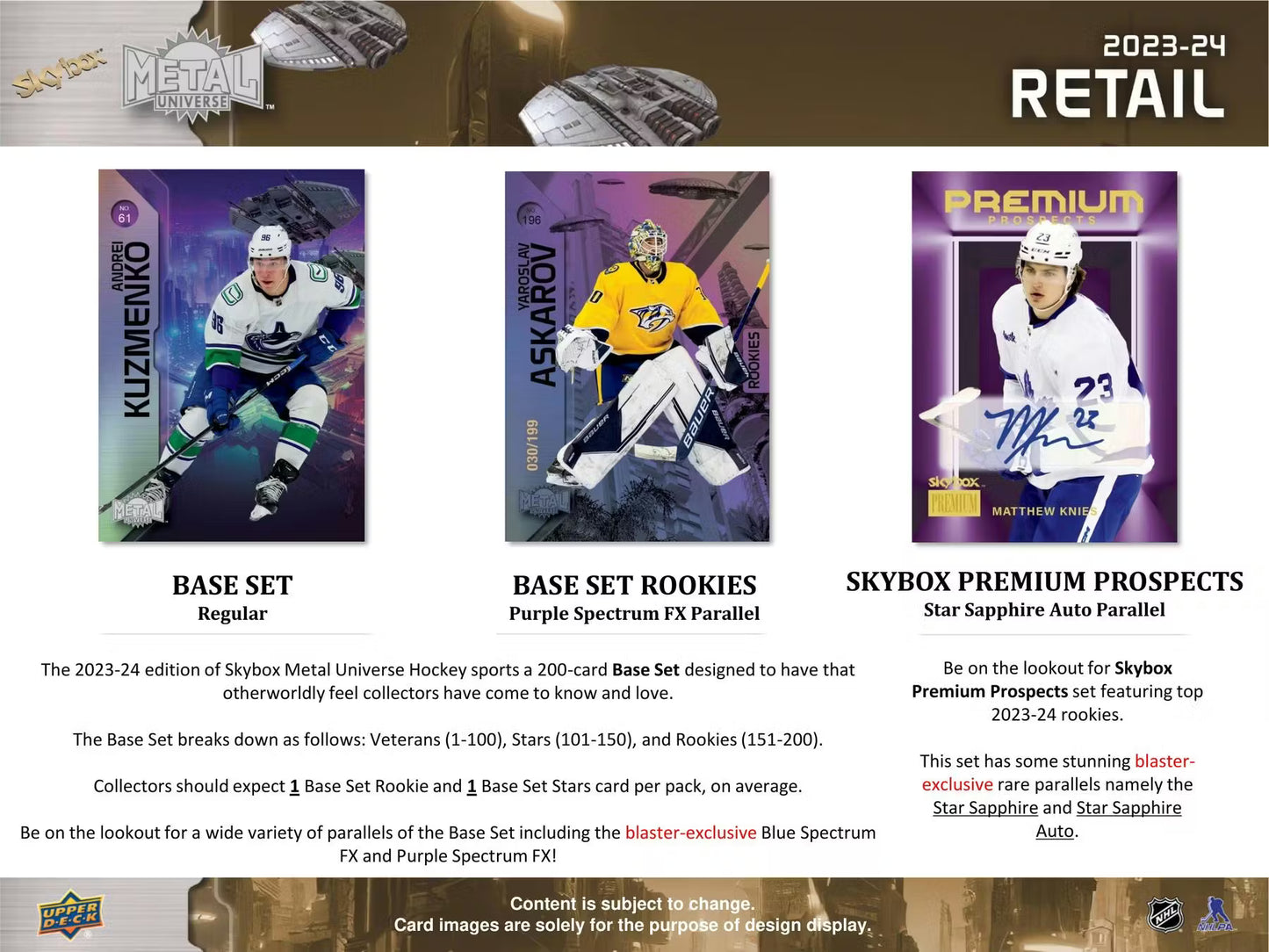 Upper Deck Skybox Metal Universe Hockey 2023/24 Blaster Box