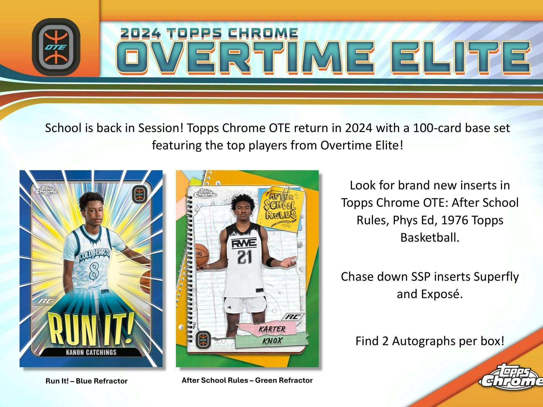 2023/24 Topps Chrome Overtime Elite Basketball Hobby Box - gallery image 4