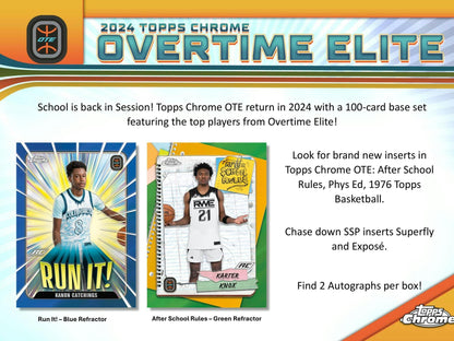 2023/24 Topps Chrome Overtime Elite Basketball Hobby Box - gallery image 4