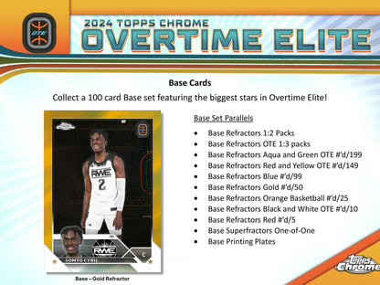 2023/24 Topps Chrome Overtime Elite Basketball Hobby Box - gallery image 5