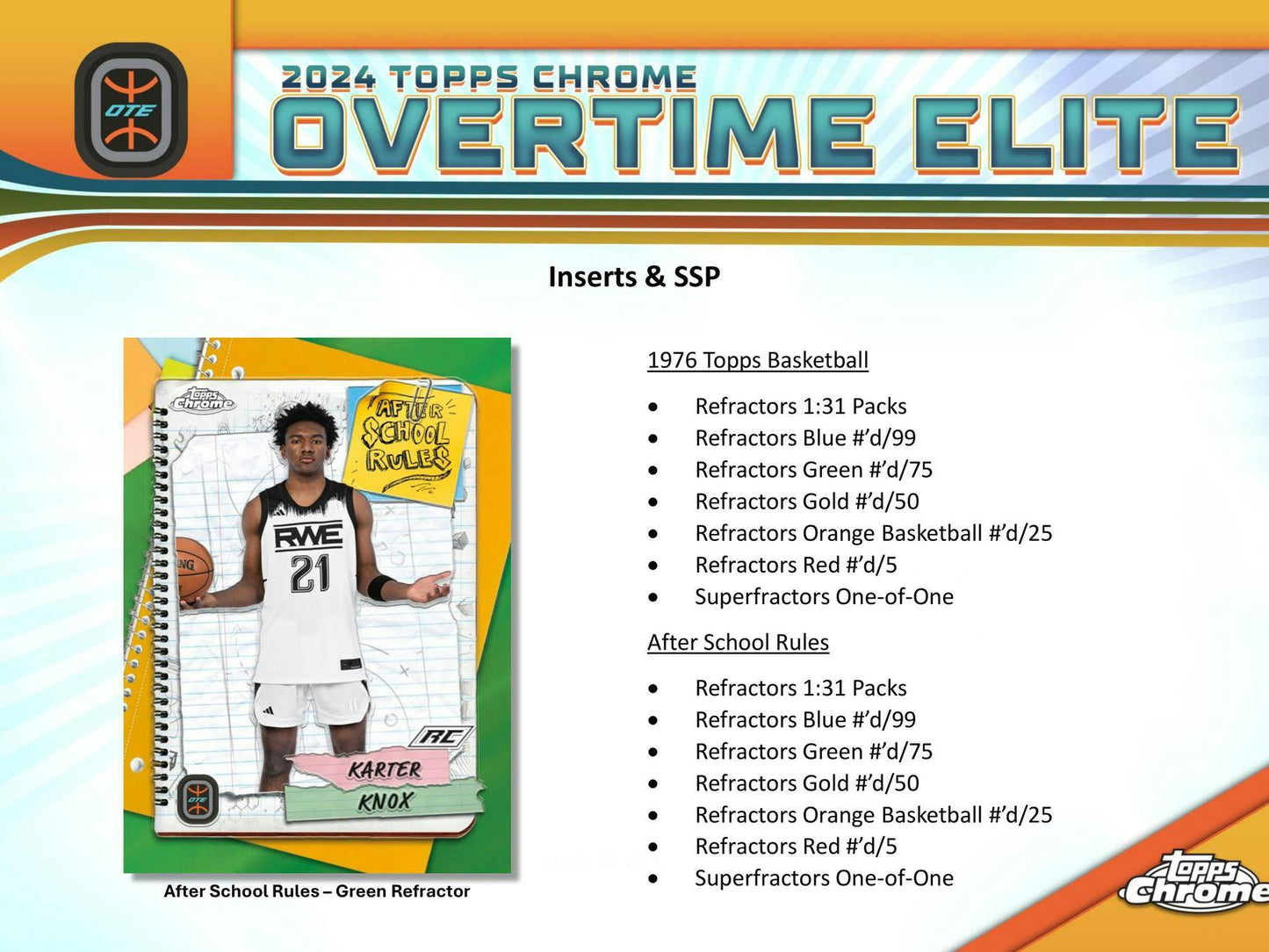 2023/24 Topps Chrome Overtime Elite Basketball Hobby Box - gallery image 7