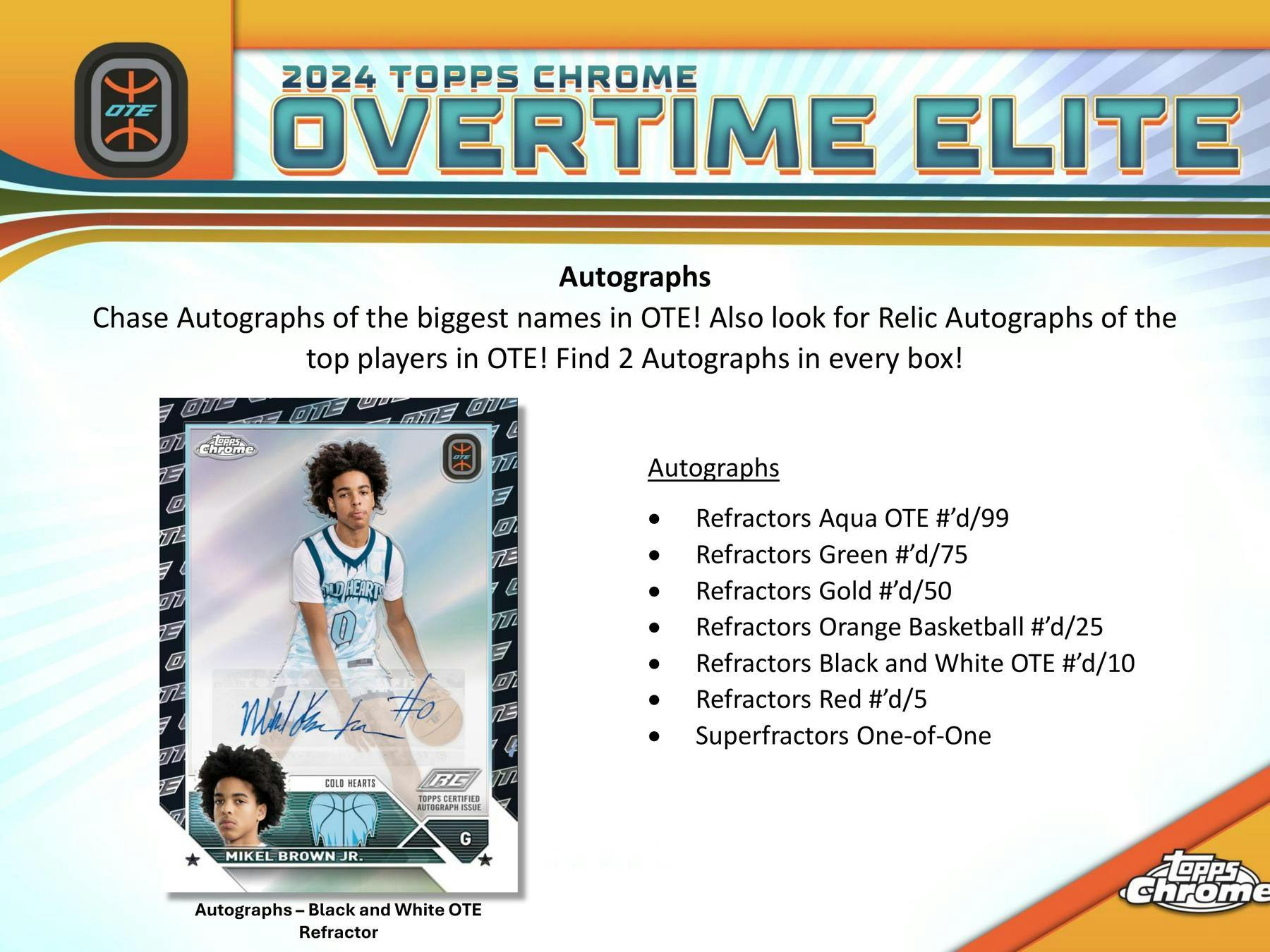2023/24 Topps Chrome Overtime Elite Basketball Hobby Box - gallery image 9