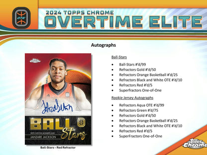 2023/24 Topps Chrome Overtime Elite Basketball Hobby Box - gallery image 10