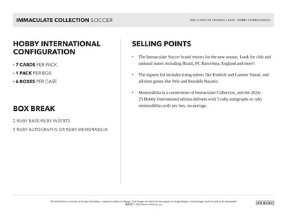 2024/25 Panini Immaculate Soccer International Hobby Box