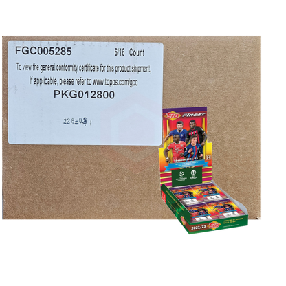 Topps Finest 2022/23 UEFA Club Competitions Hobby 6x Box Case