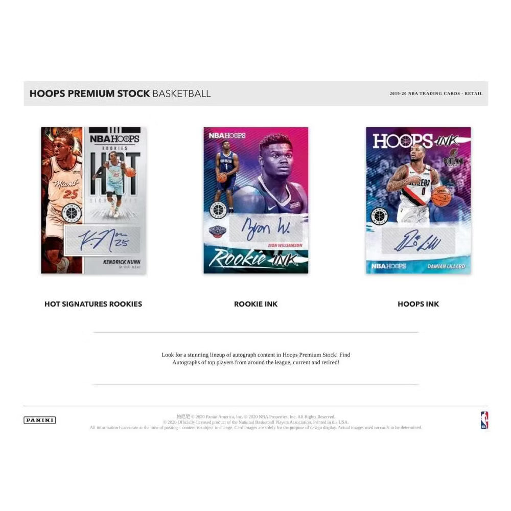 Panini Hoops Premium Stock Basketball 2019/20 Blaster Box