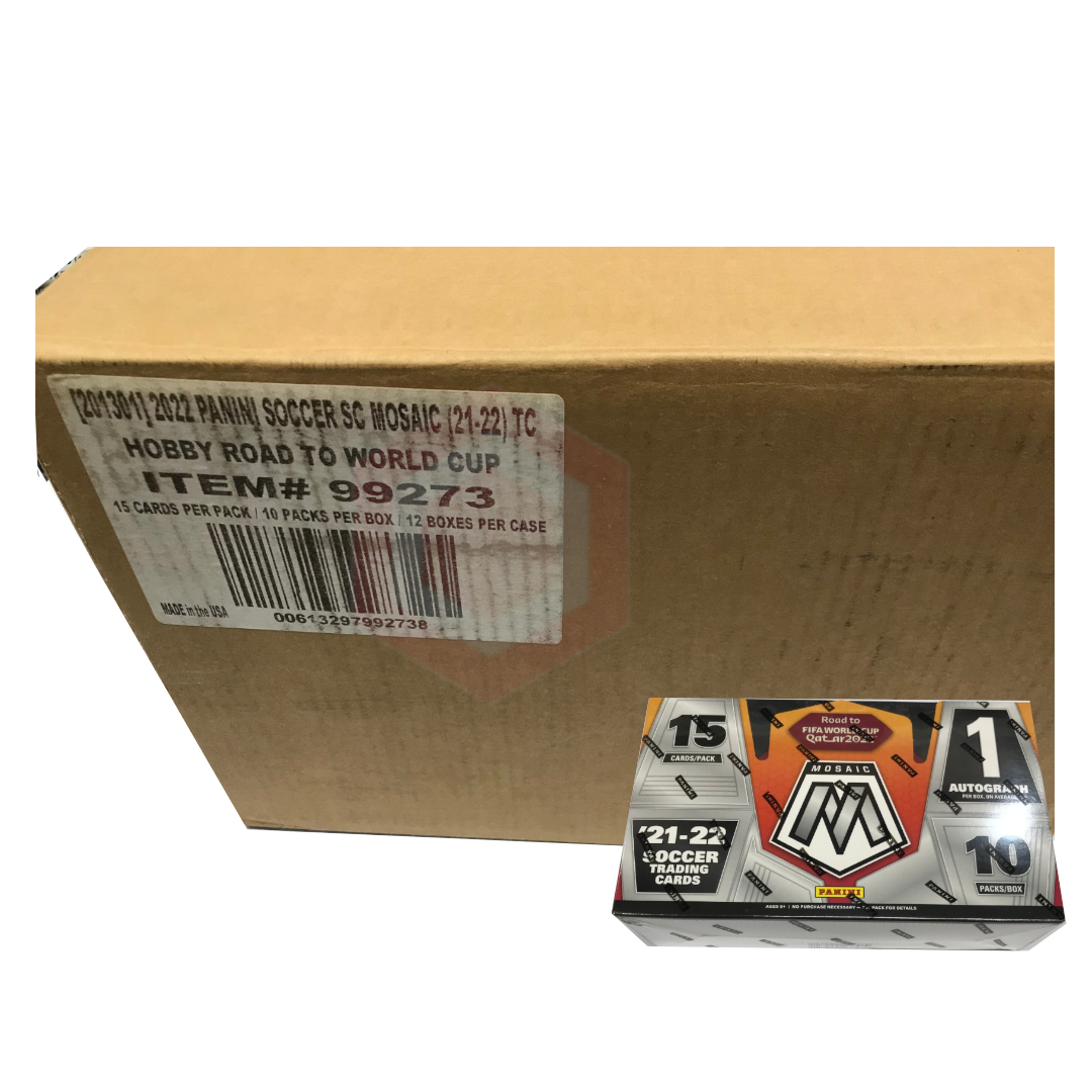 Panini 2022 Road To World Cup Mosaic Soccer Trading Card Hobby Factory Case