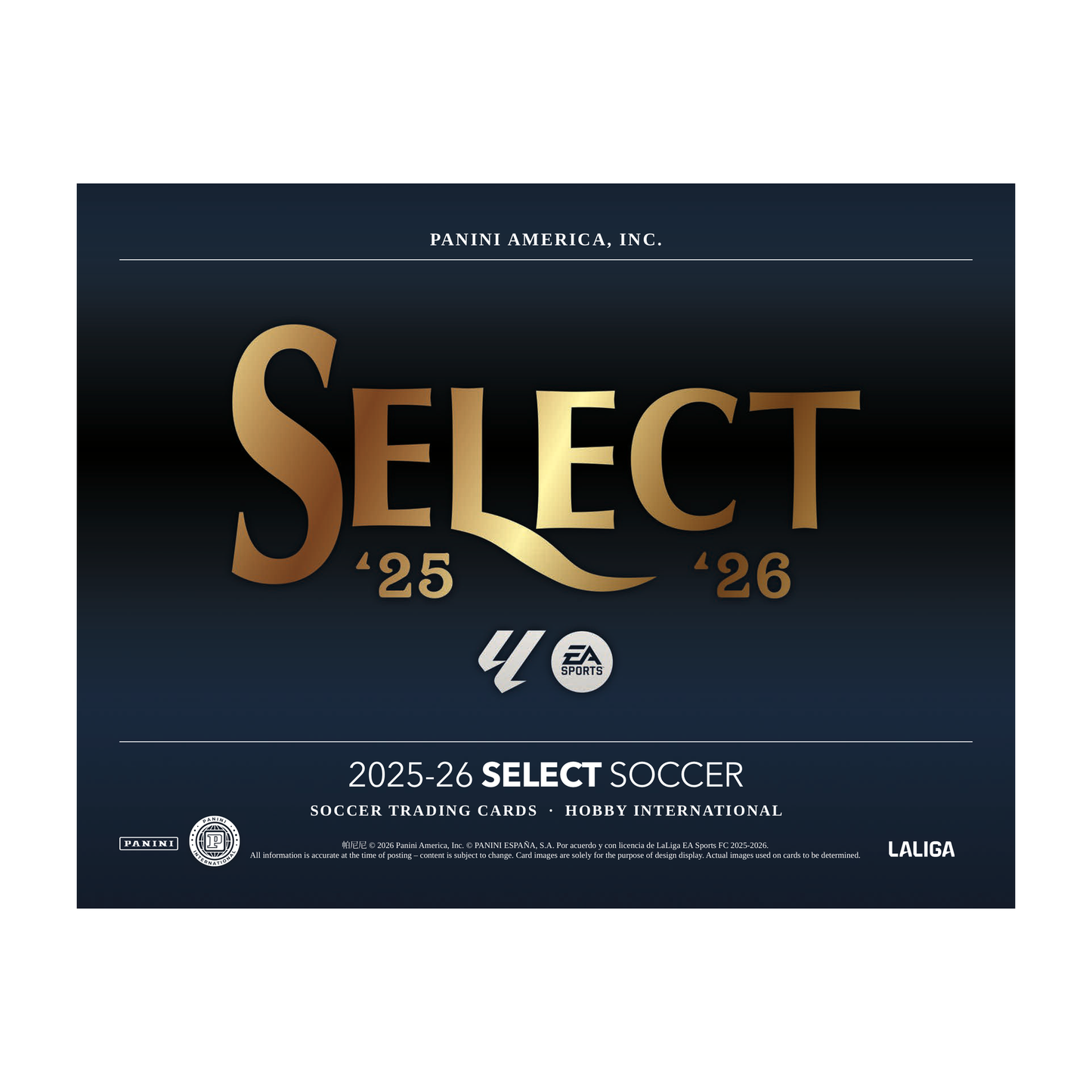 Panini Select La Liga Soccer 2025/26 International Hobby Box - approved front image (PANLALI25-INT)