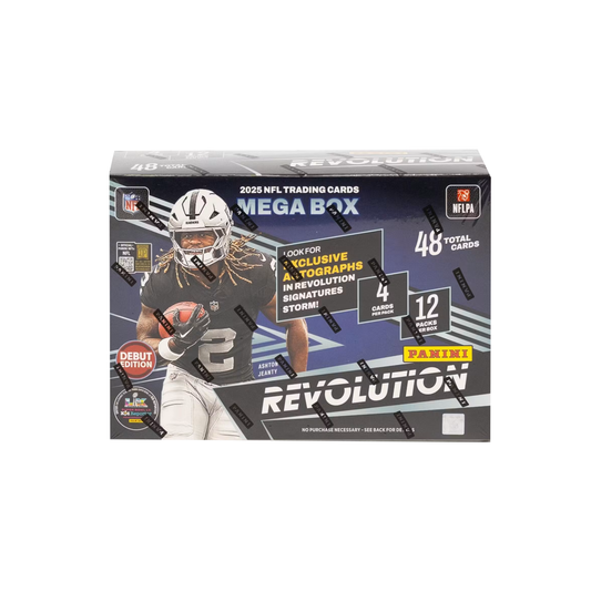 Panini Revolution Football 2025 Mega Box - Storm Parallels - approved front image (PANREVNFL25-MB)