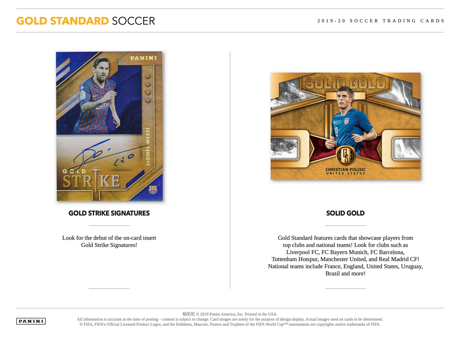 Panini Gold Standard Soccer 2019-20 Sealed Case