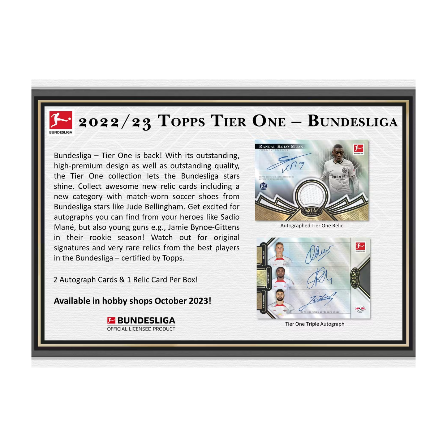 Topps Tier One Bundesliga Soccer 2022/23 Hobby Box - gallery image 3
