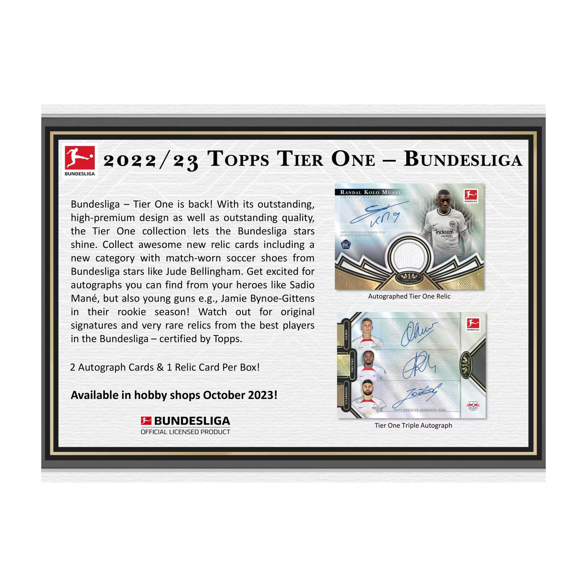 Topps Tier One Bundesliga Soccer 2022/23 Hobby Box - gallery image 3