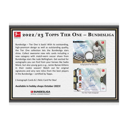 Topps Tier One Bundesliga Soccer 2022/23 Hobby Box - gallery image 3