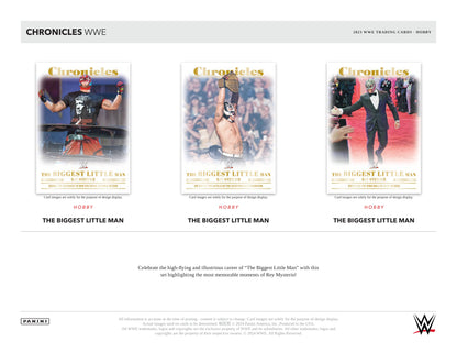 Panini WWE Chronicles 2023 Blaster Box — Hobby card-design preview 3 (Hobby examples; contents vary by box format)