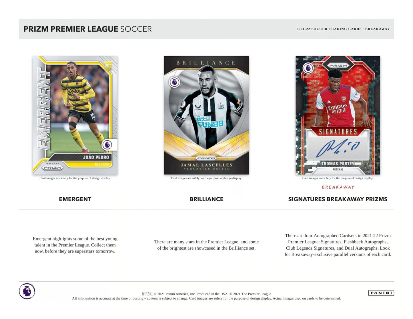 2021/22 Panini Prizm Premier League EPL Soccer Breakaway Box