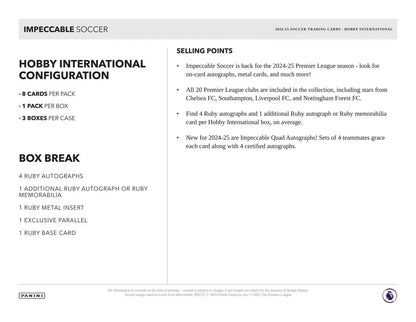 Panini Impeccable Soccer International 2024/25 Hobby Box
