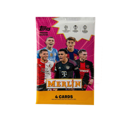 Topps Chrome Merlin UEFA Soccer Blaster Box 2023/24 Single Pack