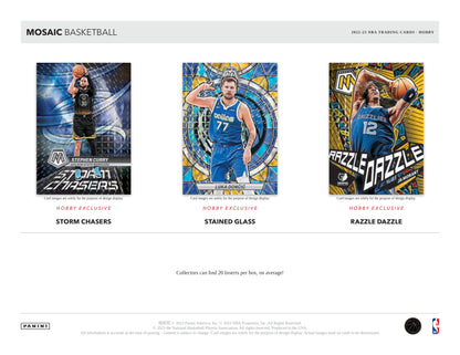 Panini Mosaic NBA Basketball 2022/23 Blaster Box — Hobby card-design preview 3 (Hobby examples; contents vary by box format)