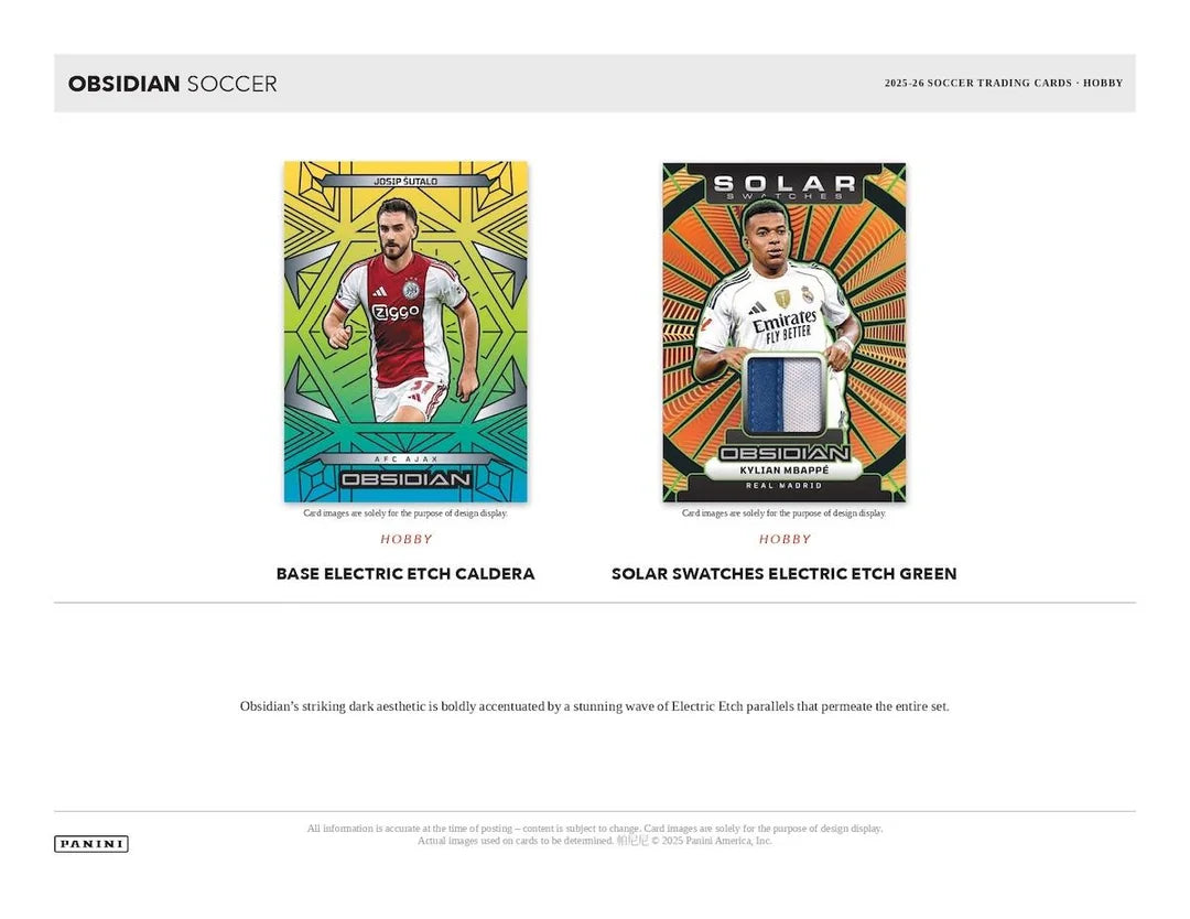 2025/26 Panini Obsidian Soccer Hobby Box - Pre Order