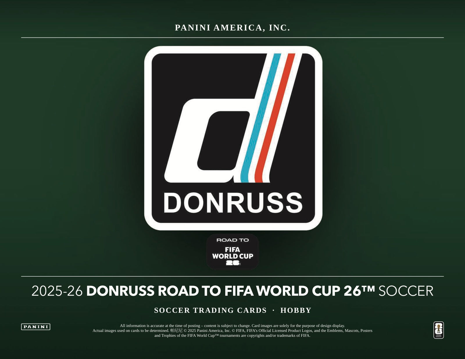 Panini Donruss World Cup Soccer 2025/26 Hobby Box - Sell Sheet Page 1
