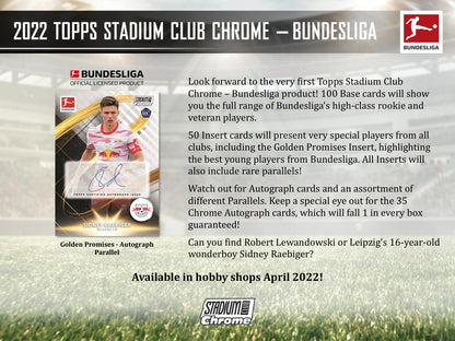 Topps Stadium Club Chrome Bundesliga 2021/22 Hobby Box — GTS sell sheet page 1 (manufacturer preview)