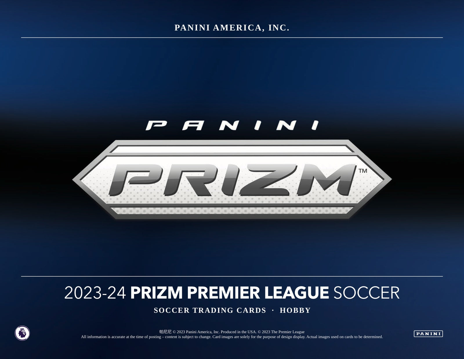Panini Prizm Premier League Soccer 2023/24 Hobby Box - Sell Sheet Page 1
