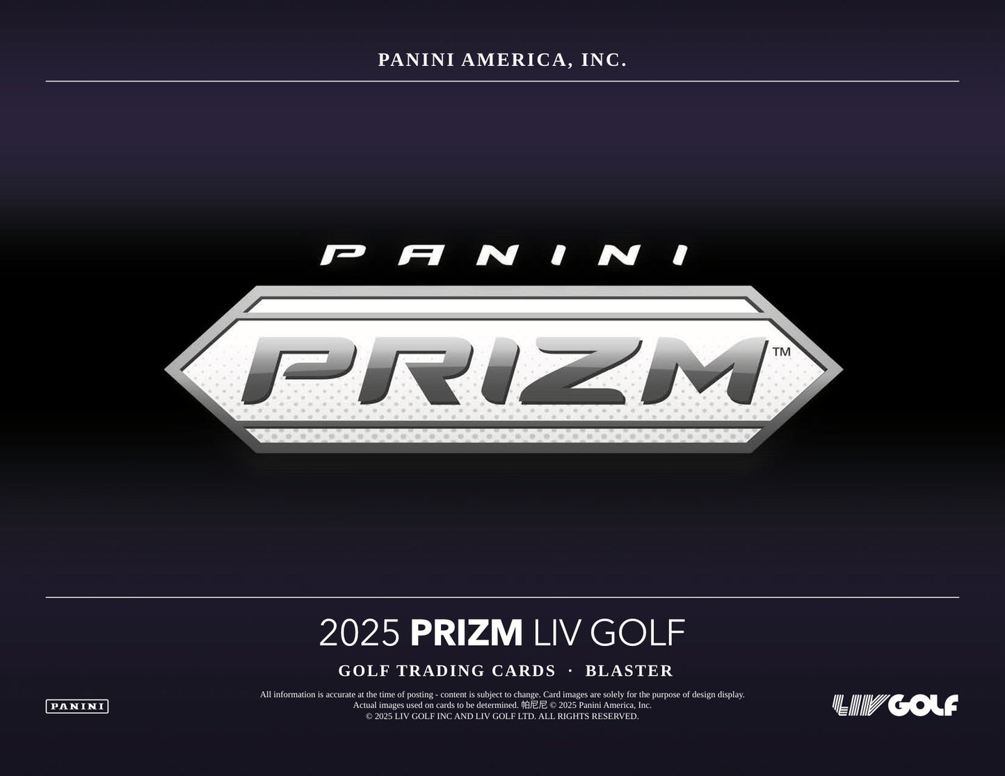 Panini Prizm Liv Golf 2025 Blaster Box - Sell Sheet Page 1