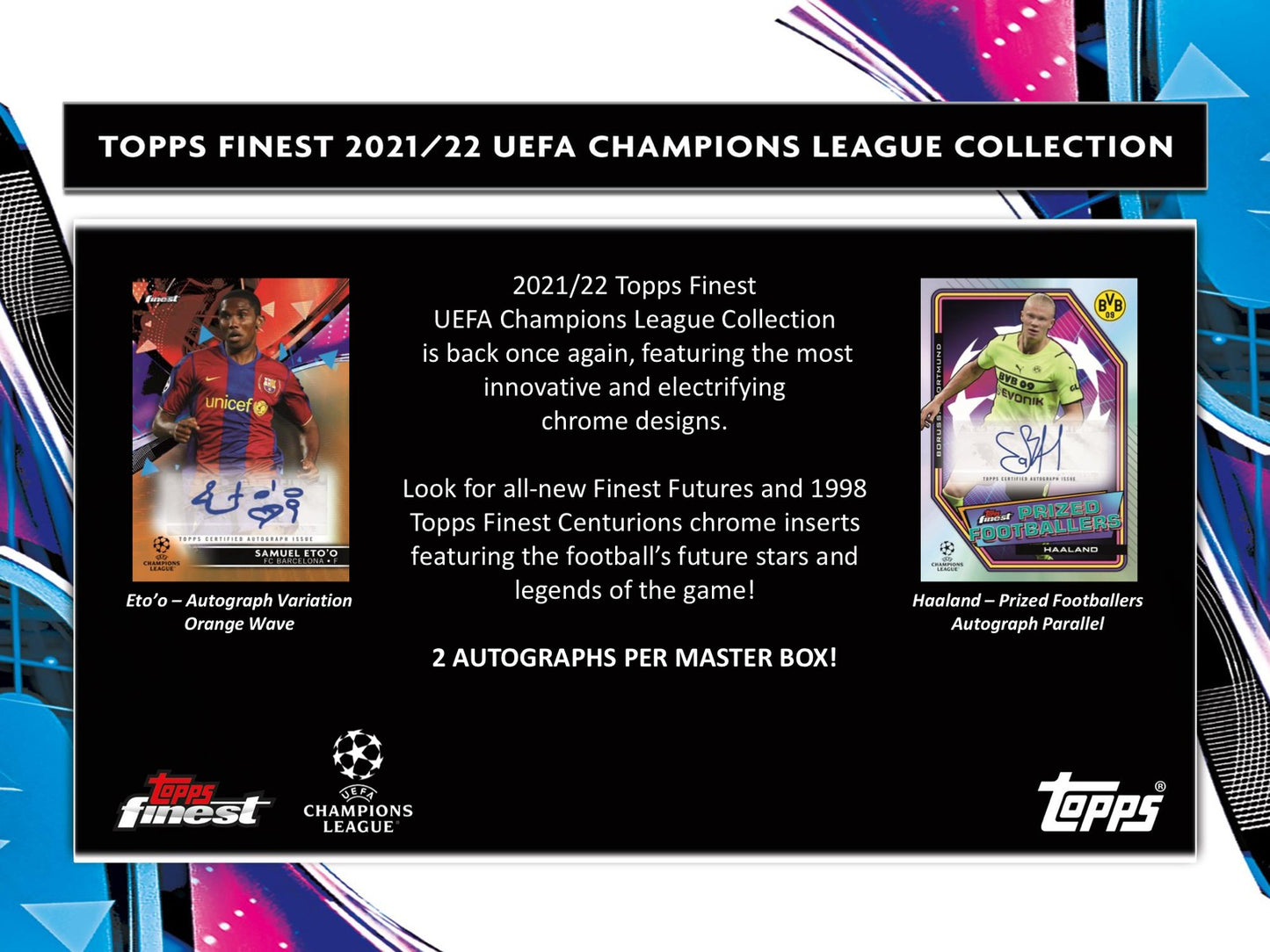 Topps UEFA Champions League Finest Hobby Box 2021/22 Hobby Box - Sell Sheet Page 1