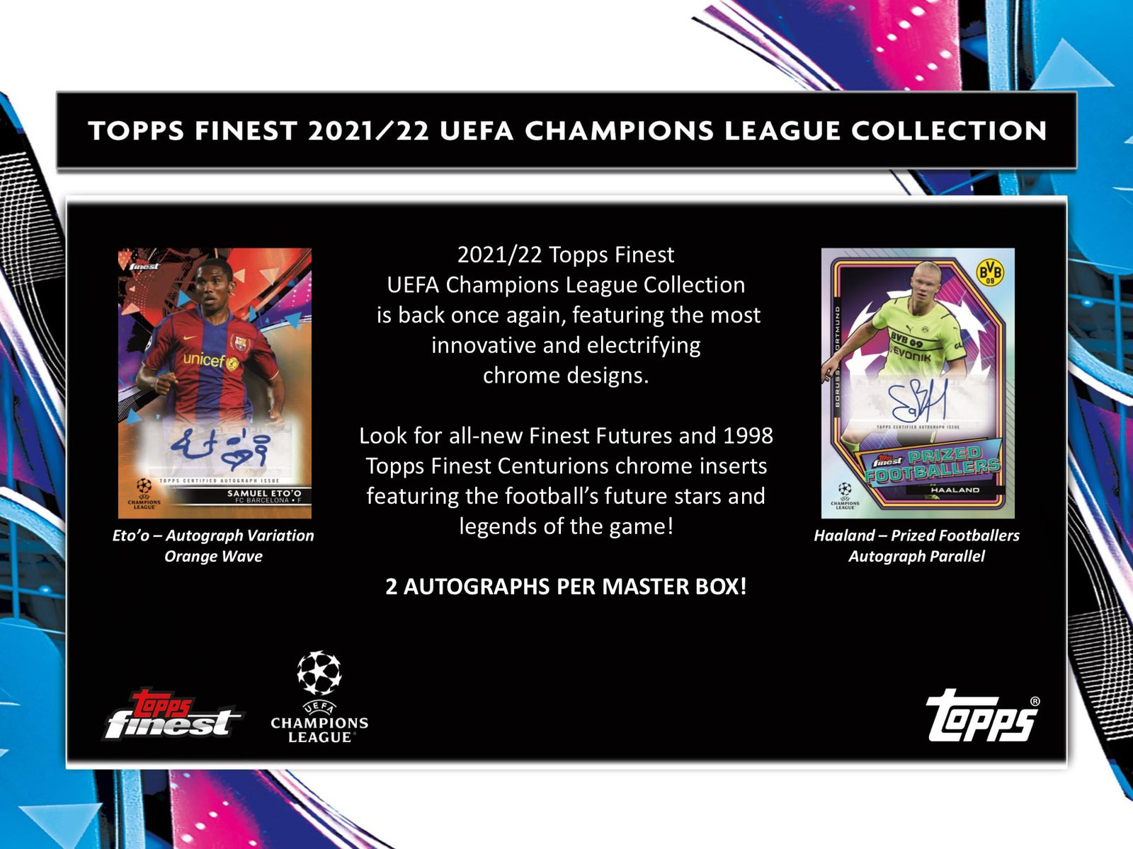Topps UEFA Champions League Finest Hobby Box 2021/22 Hobby Box - Sell Sheet Page 1