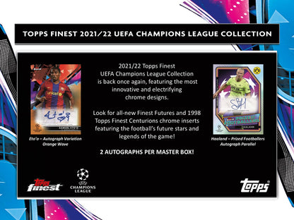 Topps UEFA Champions League Finest Hobby Box 2021/22 Hobby Box - Sell Sheet Page 1
