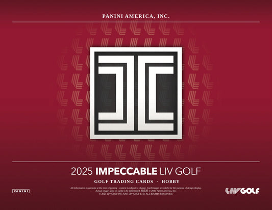 Panini Impeccable LIV Golf 2025 Hobby Box - Sell Sheet Page 1